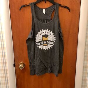 Burpees, Bikes & Brews tank top gray